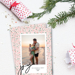 Crushed Peppermint Terrazzo Christmas Photo Card