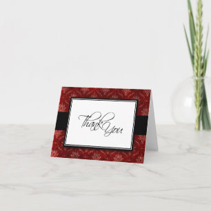 Crushed Red Velvet Elegant Wedding Thank You Card