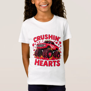 Crushin Hearts Monster Truck Valentine Kids Toddle T-Shirt