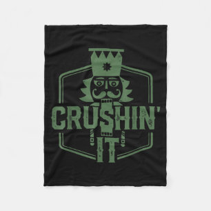 Crushin' It Nutcracker Christmas Xmas  Fleece Blanket
