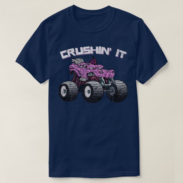 Crushin' Monster Truck Vintage Retro264 T-Shirt (Design Front)