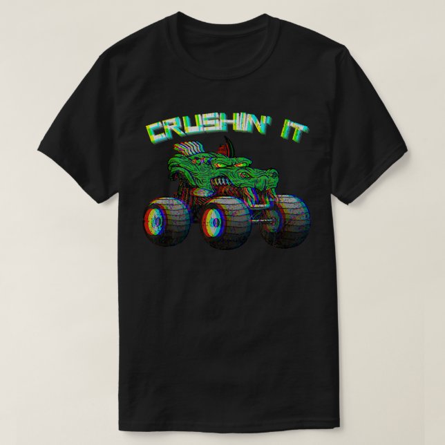 Crushin' Monster Truck Vintage Retro273 T-Shirt (Design Front)