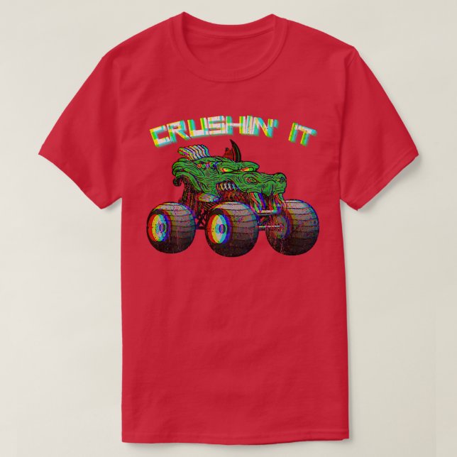 Crushin' Monster Truck Vintage Retro 267 T-Shirt (Design Front)