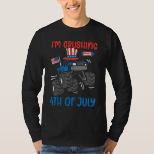 Crushing 4th Of July Monster Truck Boys Fourth Tod T-Shirt