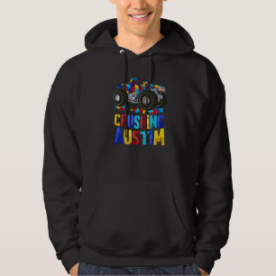 Crushing Austim Puzzle Pieces Monster Truck Awaren Hoodie