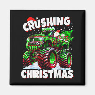 Crushing Christmas Truck For Boys Kids Holiday  Magnet