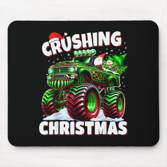 Crushing Christmas Truck For Boys Kids Holiday  Mouse Mat (Front)