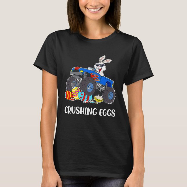 Crushing Easter Egg Hunting Monster Truck Spring B T-Shirt (Front)