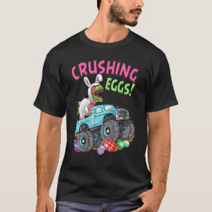 Crushing Eggs Bunny Easter Dinosaur Happy Easter T T-Shirt