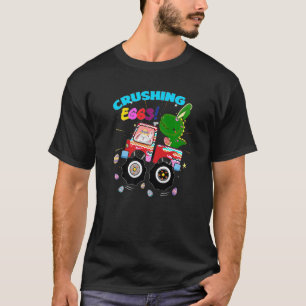 Crushing Eggs Easter Dinosaur Bunny Trex Monster T T-Shirt