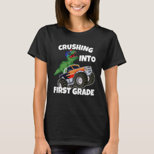 Crushing into 1st Grade Monster Truck Dinosaur Rex T-Shirt