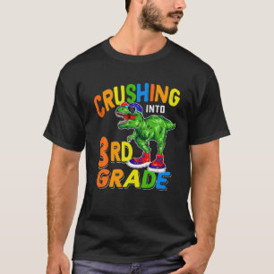 Crushing Into 3Rd Grade Dinosaur Back To School Ki T-Shirt