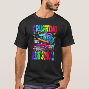 Crushing Into High School Monster Truck Dinosaur R T-Shirt