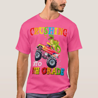 Crushing Into Kindergarten Monster Truck Dinosaur T-Shirt
