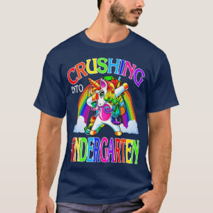 Crushing Into Kindergarten Unicorn Back To School T-Shirt