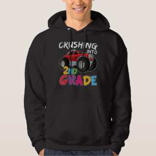 Crushing Into Second Grade Monster Truck  Cute 2nd Hoodie
