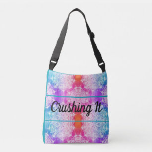 Crushing It Bright Rainbow Mandela Art Crossbody Bag