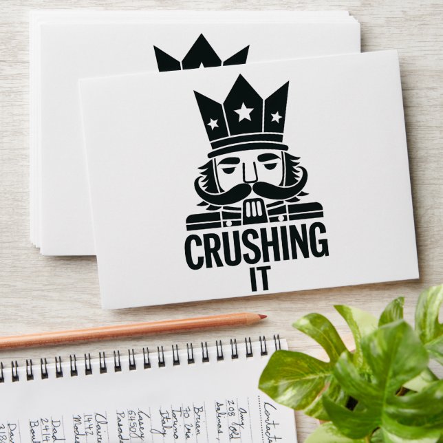 Crushing It Funny Christmas Nutcracker  Envelope (Stacked)
