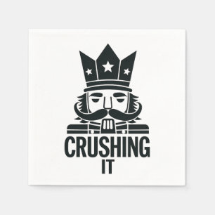 Crushing It Funny Christmas Nutcracker Napkin