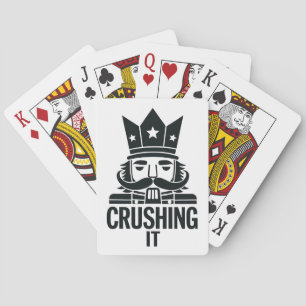 Crushing It Funny Christmas Nutcracker  Playing Cards