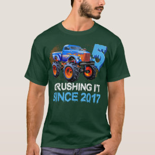 Crushing It Since 2017 Monster Truck 5th Birthday  T-Shirt