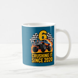 Crushing It Since 2020 Monster Truck 6 Year Old Bi Coffee Mug