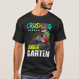 Crushing Kindergarten Dinosaur Monster Truck Back  T-Shirt