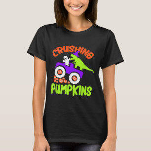 Crushing Pumpkins Lazy Halloween Costume Cute Dino T-Shirt