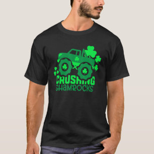 Crushing Shamrocks Monster Truck Irish St Patrick  T-Shirt