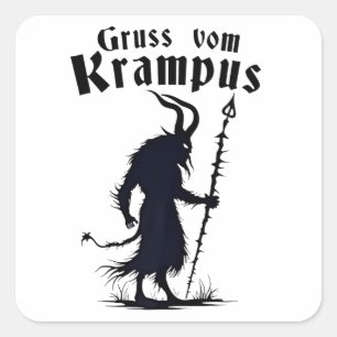 Cruss Vom Krampus Christmas Xmas Devil Spooky Square Sticker
