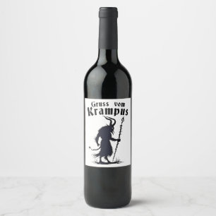 Cruss Vom Krampus Christmas Xmas Devil Spooky Wine Label