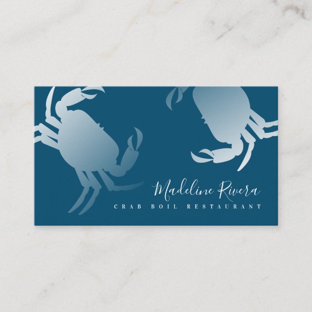 Crustacean Crab Restaurant Crawfish Diner  Business Card (Front)