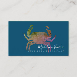 Crustacean Crab Restaurant Crawfish Diner Colourfu Business Card