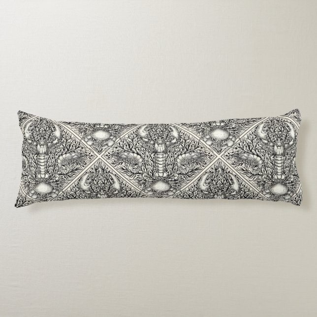 Crustacean in black and natural white body cushion (Front)