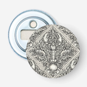 Crustacean in black and natural white bottle opener