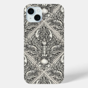 Crustacean in black and natural white iPhone 15 mini case