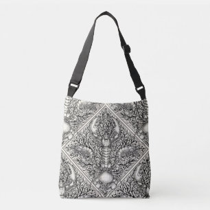 Crustacean in black and natural white crossbody bag