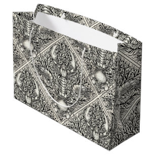 Crustacean in black and natural white large gift bag