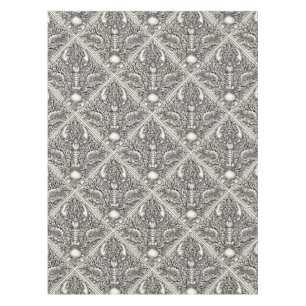Crustacean in black and natural white tablecloth