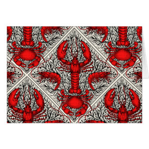 Crustacean in red, black and ivory