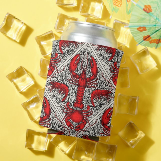 Crustacean in red, black and ivory can cooler (In Situ Summer)