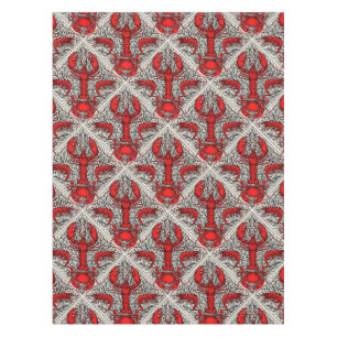 Crustacean in red, black and ivory tablecloth