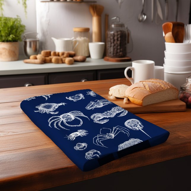 Crustacean Vintage Crab Nautical   Tea Towel (Creator Uploaded)