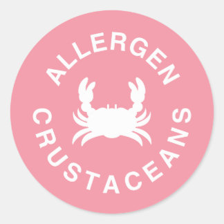 Crustaceans Allergen Warning Classic Round Sticker