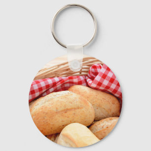 Crusty bread rolls key ring