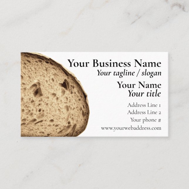 Crusty Brown Bread Loaf Baker Bread Shop Business Card (Front)