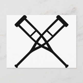 crutches crossed postcard