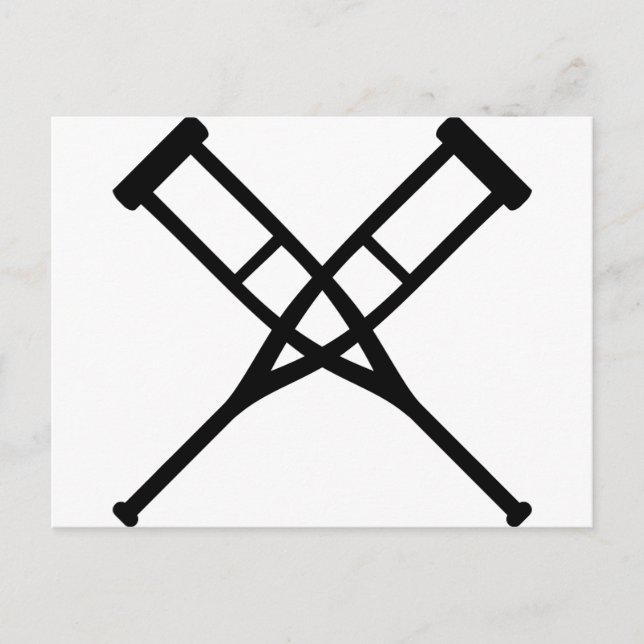 crutches crossed postcard (Front)