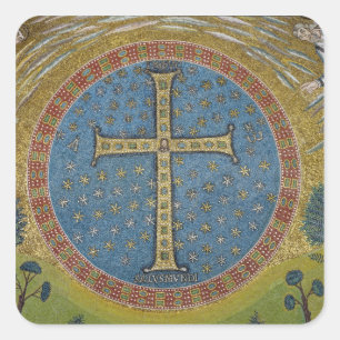 Crux gemmata square sticker