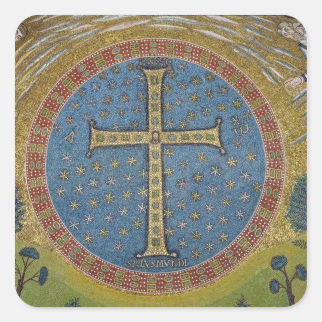 Crux gemmata square sticker (Front)